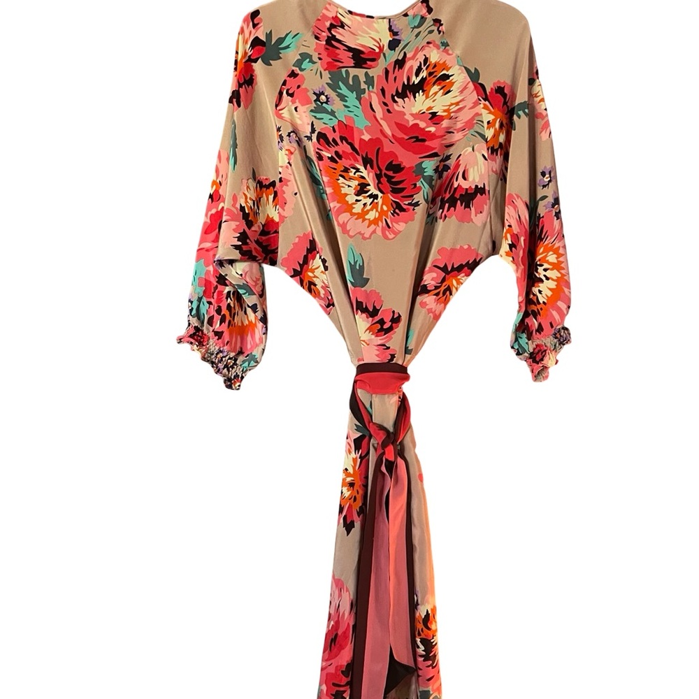 Tibi Multicolor 100% Silk Floral Dress - Picture 2 of 10